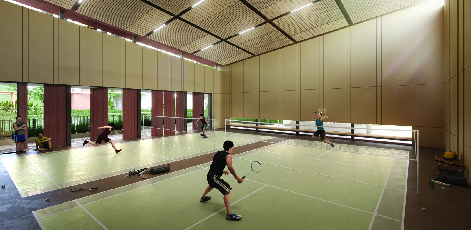 Residensi Bayu Damai badminton court official render, multi-purpose hall