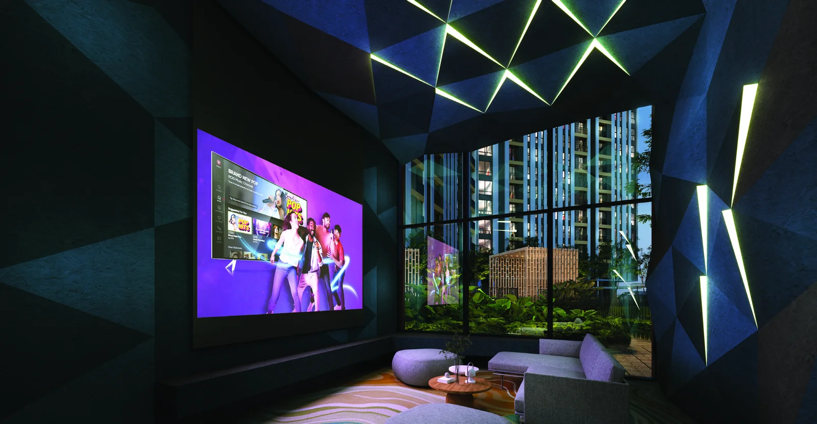Residensi Bayu Damai official outdoor cinema lounge render